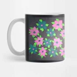 Bold Flowers in Pink and Blue Mug